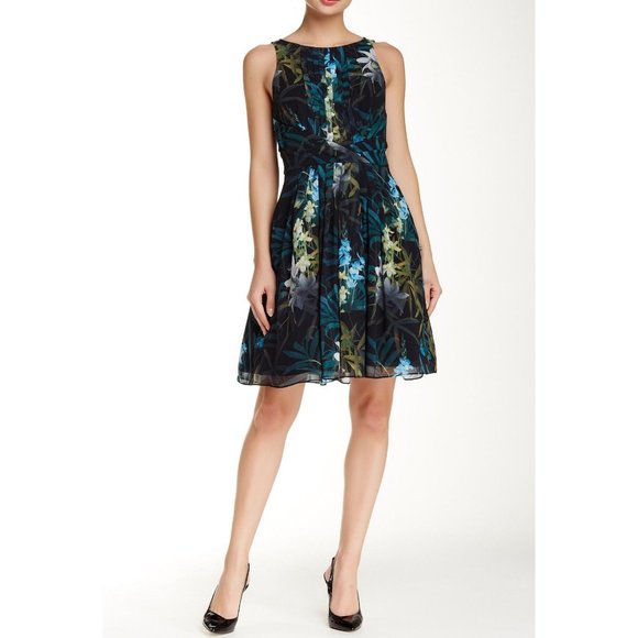 TED BAKER LONDON Ameda Twilight Floral Print Pleat Dress - Picture 3 of 13